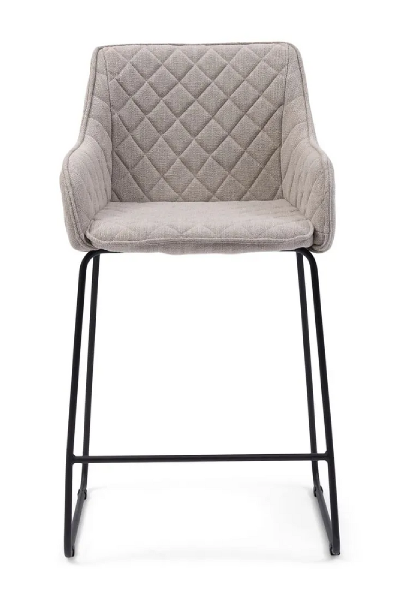 Chequered Stitched Linen Bar Stool | Rivièra Maison Frisco Drive | Oroatrade.com