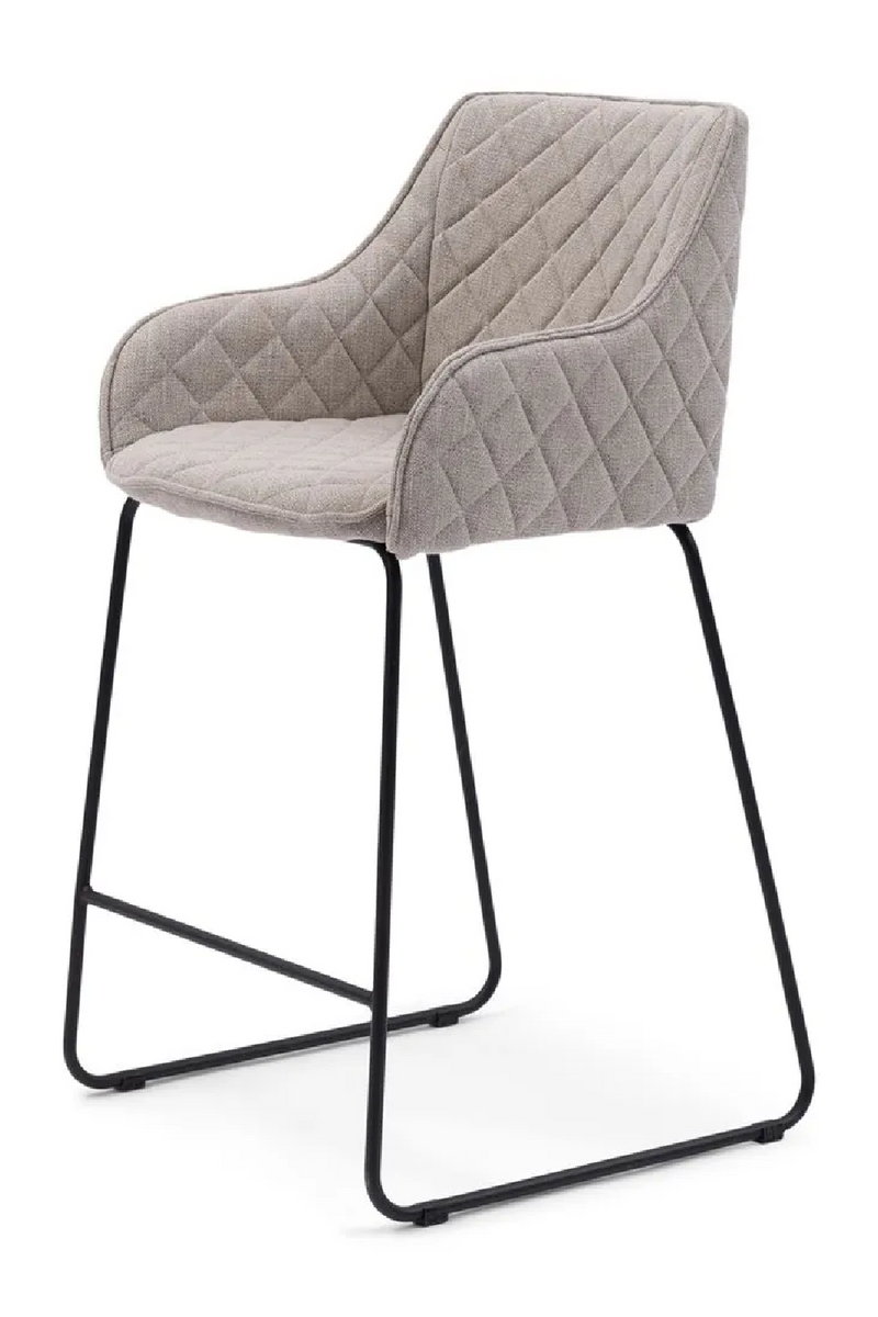 Chequered Stitched Linen Bar Stool | Rivièra Maison Frisco Drive | Oroatrade.com