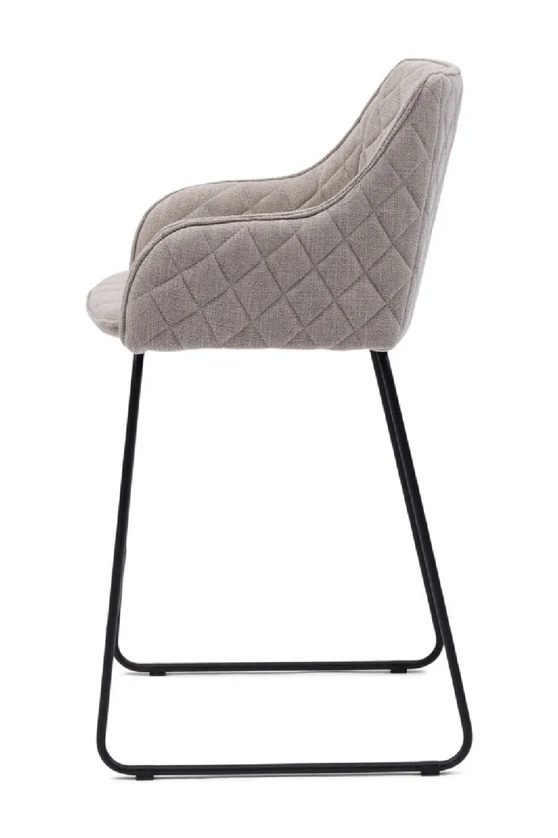 Chequered Stitched Linen Bar Stool | Rivièra Maison Frisco Drive | Oroatrade.com