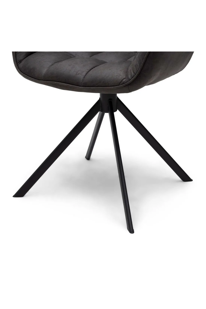 Black Leather Swivel Dining Armchair | Rivièra Maison Carnaby | Oroatrade.com