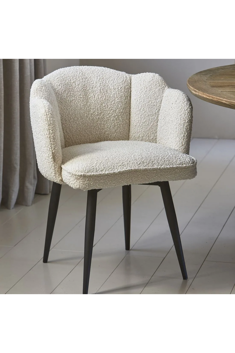 White Bouclé Swivel Dining Chair | Rivièra Maison Dauphine | Oroatrade.com