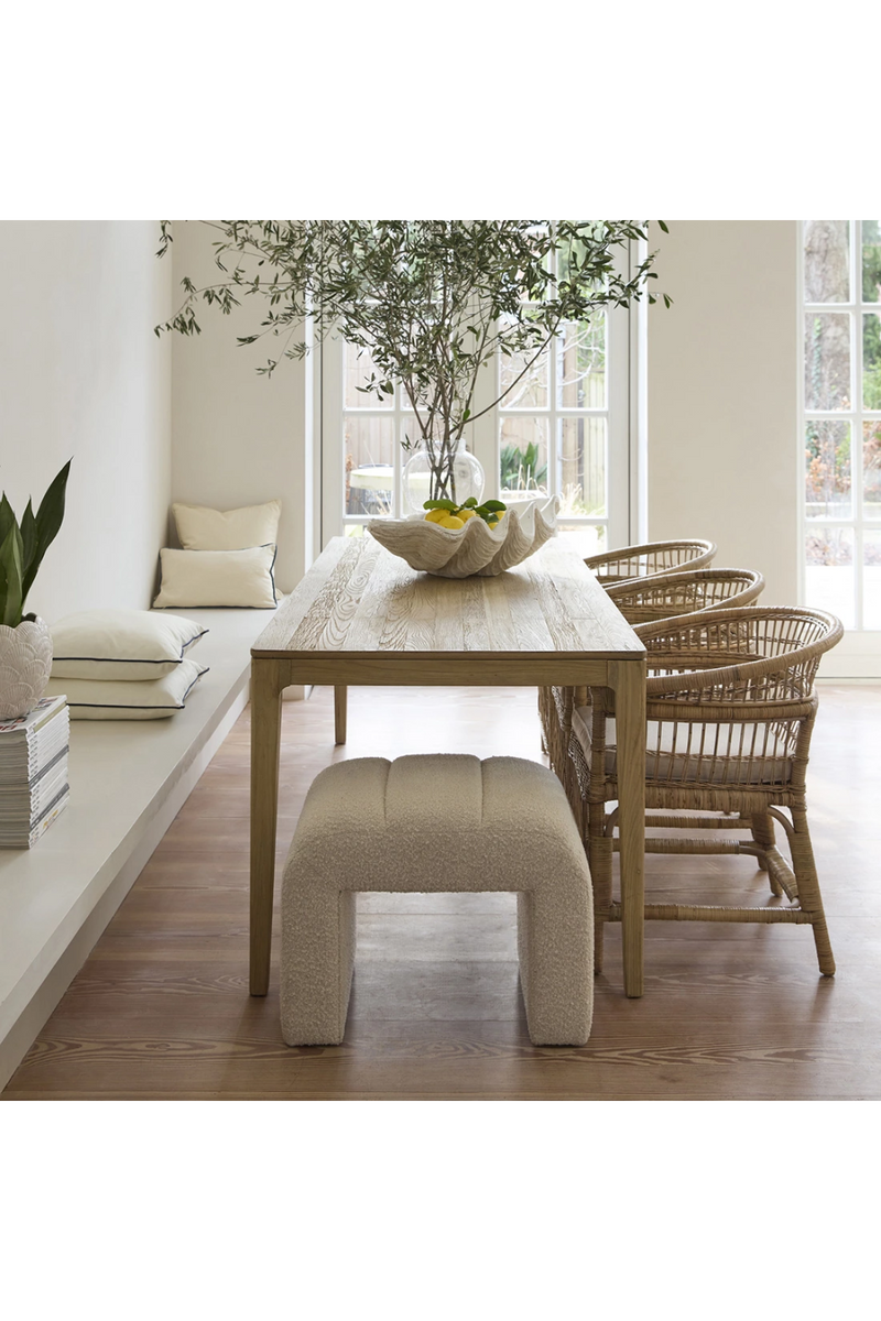 White Bouclé Stool | Rivièra Maison Brera | Oroatrade.com