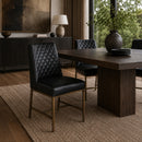 Hospitality furniture - Diamond-Stitched Leather-Inspired Dining Chairs (2) - www.oroatrade.com
