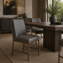 Hospitality furniture - Diamond-Stitched Leather-Inspired Dining Chairs (2) - www.oroatrade.com