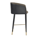 Hospitality furniture - Gray Fabric & Leather Bar Stool - www.oroatrade.com