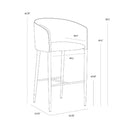 Hospitality furniture - Gray Fabric & Leather Bar Stool - www.oroatrade.com