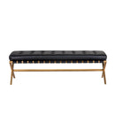 Hospitality furniture - Button Tufted Leather Bench - www.oroatrade.com