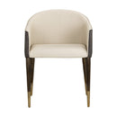 Hospitality furniture - Cream Leather Dining Armchair - www.oroatrade.com