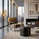 Hospitality furniture - Black Leather-Inspired Ottoman - www.oroatrade.com