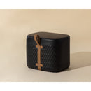 Hospitality furniture - Black Leather-Inspired Ottoman - www.oroatrade.com