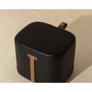 Hospitality furniture - Black Leather-Inspired Ottoman - www.oroatrade.com
