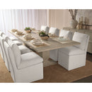 Hospitality furniture - White Linen Wheeled Dining Chair - www.oroatrade.com