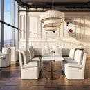 Hospitality furniture - White Linen Wheeled Dining Chair - www.oroatrade.com