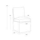 Hospitality furniture - White Linen Wheeled Dining Chair - www.oroatrade.com