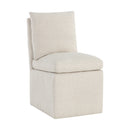 Hospitality furniture - White Linen Wheeled Dining Chair - www.oroatrade.com