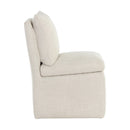 Hospitality furniture - White Linen Wheeled Dining Chair - www.oroatrade.com