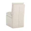 Hospitality furniture - White Linen Wheeled Dining Chair - www.oroatrade.com