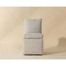 Hospitality furniture - White Linen Wheeled Dining Chair - www.oroatrade.com
