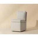 Hospitality furniture - White Linen Wheeled Dining Chair - www.oroatrade.com