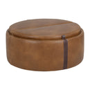 Hospitality furniture - Round Leather Wheeled Storage Ottoman - www.oroatrade.com