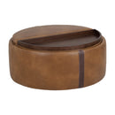Hospitality furniture - Round Leather Wheeled Storage Ottoman - www.oroatrade.com