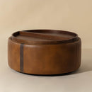 Hospitality furniture - Round Leather Wheeled Storage Ottoman - www.oroatrade.com