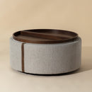 Hospitality furniture - Round Leather Wheeled Storage Ottoman - www.oroatrade.com