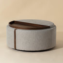 Hospitality furniture - Round Leather Wheeled Storage Ottoman - www.oroatrade.com