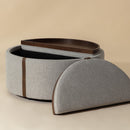 Hospitality furniture - Round Leather Wheeled Storage Ottoman - www.oroatrade.com