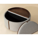 Hospitality furniture - Round Leather Wheeled Storage Ottoman - www.oroatrade.com