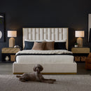 Hospitality furniture - Channeled Cream King Bed - www.oroatrade.com