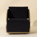Hospitality furniture - Black Leather Swivel Lounge Chair - www.oroatrade.com