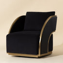 Hospitality furniture - Black Leather Swivel Lounge Chair - www.oroatrade.com