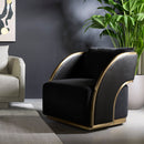 Hospitality furniture - Black Leather Swivel Lounge Chair - www.oroatrade.com