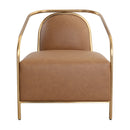 Hospitality furniture - Gold Framed Leather Lounge Chair - www.oroatrade.com