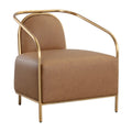Hospitality furniture - Gold Framed Leather Lounge Chair - www.oroatrade.com