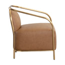 Hospitality furniture - Gold Framed Leather Lounge Chair - www.oroatrade.com