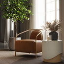 Hospitality furniture - Gold Framed Leather Lounge Chair - www.oroatrade.com