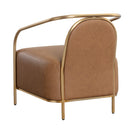 Hospitality furniture - Gold Framed Leather Lounge Chair - www.oroatrade.com