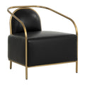 Hospitality furniture - Gold Framed Leather Lounge Chair - www.oroatrade.com