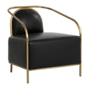 Hospitality furniture - Gold Framed Leather Lounge Chair - www.oroatrade.com
