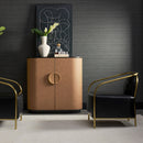 Hospitality furniture - Gold Framed Leather Lounge Chair - www.oroatrade.com