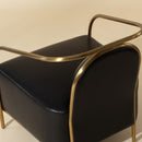 Hospitality furniture - Gold Framed Leather Lounge Chair - www.oroatrade.com