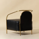 Hospitality furniture - Gold Framed Leather Lounge Chair - www.oroatrade.com