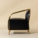 Hospitality furniture - Gold Framed Leather Lounge Chair - www.oroatrade.com