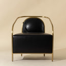 Hospitality furniture - Gold Framed Leather Lounge Chair - www.oroatrade.com