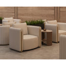 Hospitality furniture - Leather Channel-Piped Lounge Chair - www.oroatrade.com