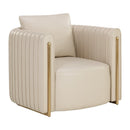 Hospitality furniture - Leather Channel-Piped Lounge Chair - www.oroatrade.com