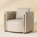 Hospitality furniture - Leather Channel-Piped Lounge Chair - www.oroatrade.com
