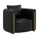 Hospitality furniture - Leather Channel-Piped Lounge Chair - www.oroatrade.com